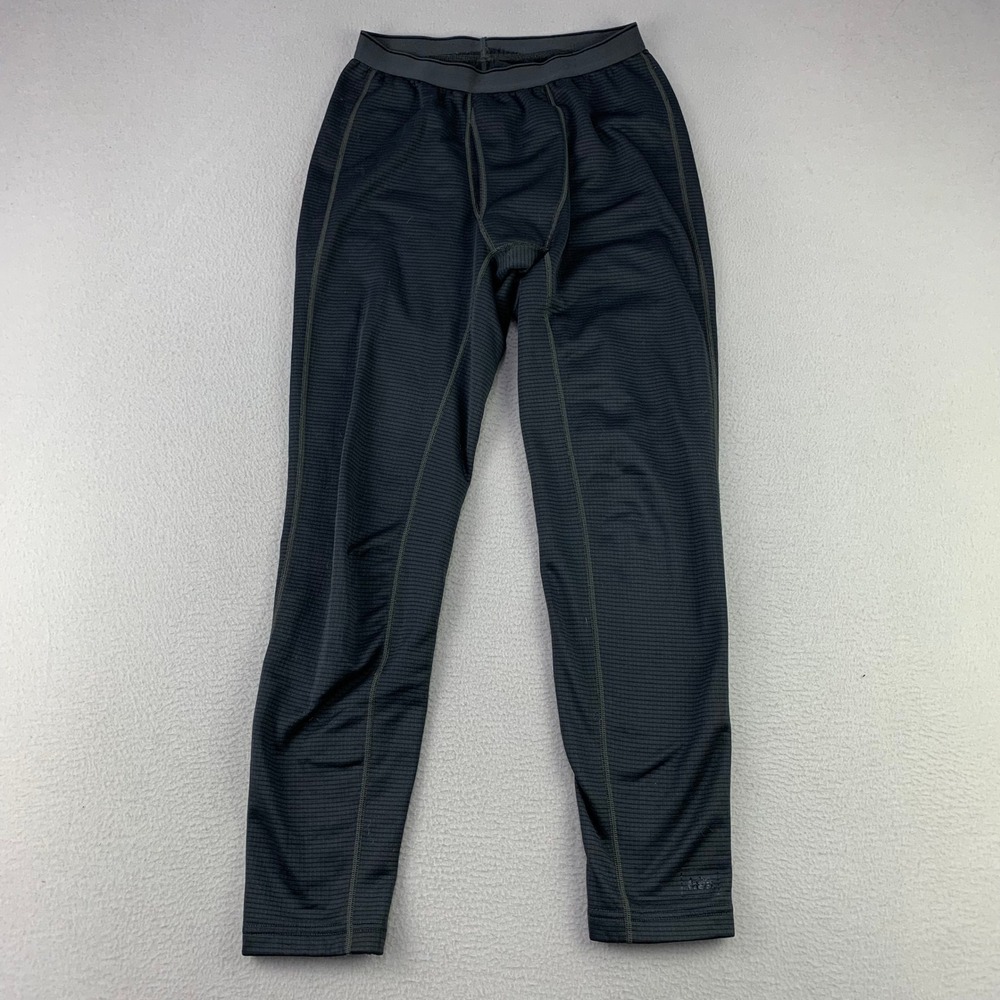 REI Midweight Base Layer Bottoms Mens S Gray Grid Fleece Thermal Pants